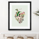 Vinatge Botanical Heart - Green by Bianca Green on GIANT ART - green digital drawing