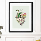 Vinatge Botanical Heart - Green by Bianca Green on GIANT ART - green digital drawing