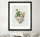 Vinatge Botanical Heart - Green by Bianca Green on GIANT ART - green digital drawing