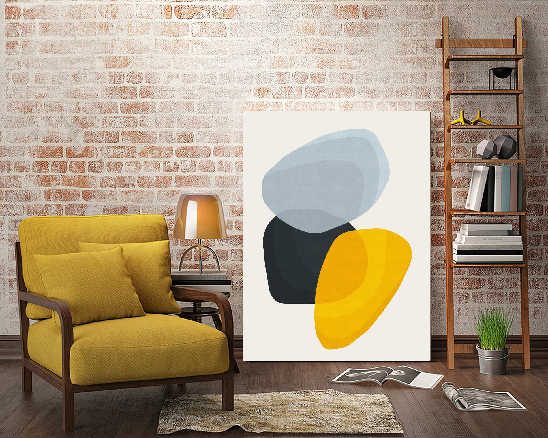 Abstract XVII by Vitor Costa on GIANT ART - yellow digital painting