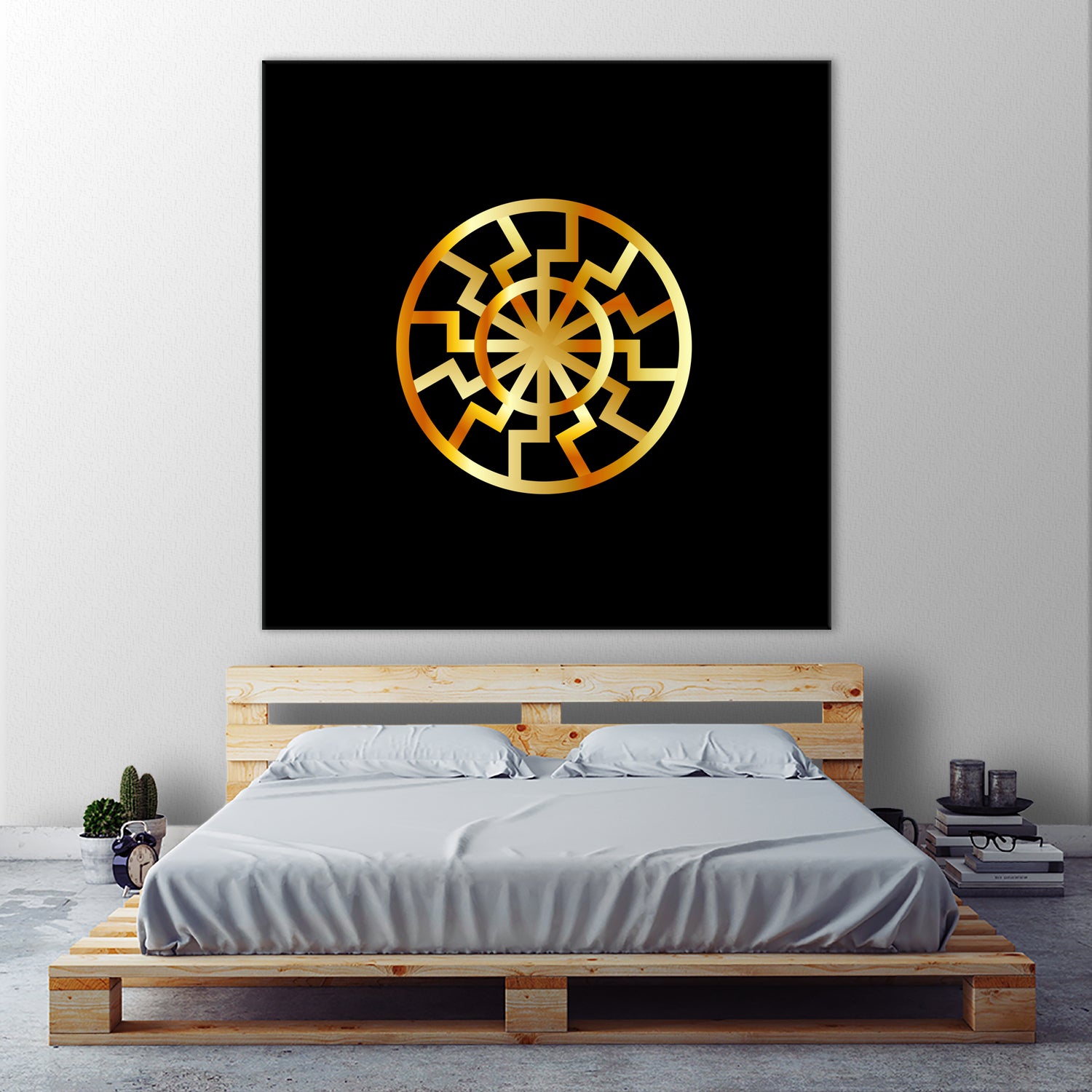 Black Sun symbol in gold- Schwarze Sonne by Shawlin Mohd on GIANT ART - brown digital drawing