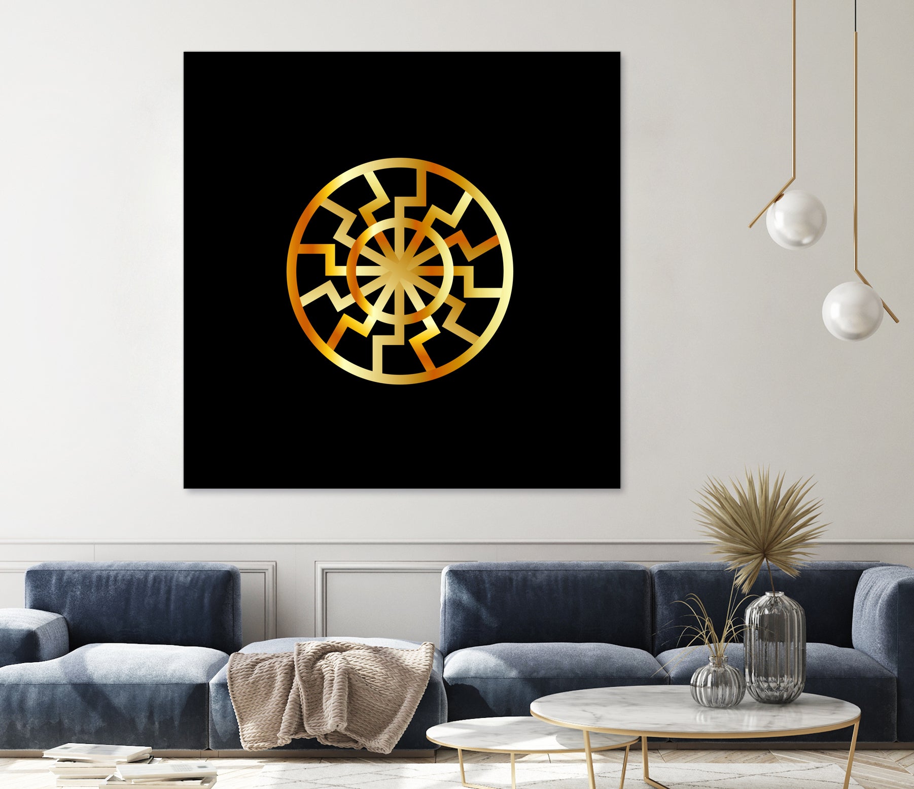 Black Sun symbol in gold- Schwarze Sonne by Shawlin Mohd on GIANT ART - brown digital drawing