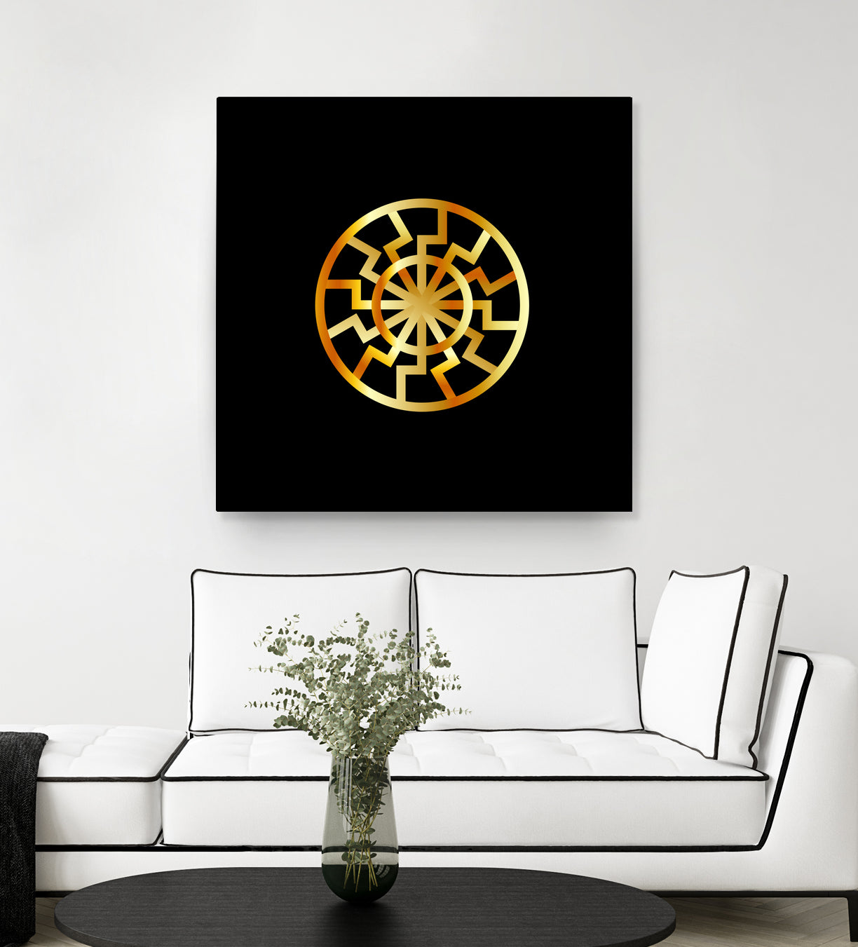 Black Sun symbol in gold- Schwarze Sonne by Shawlin Mohd on GIANT ART - brown digital drawing