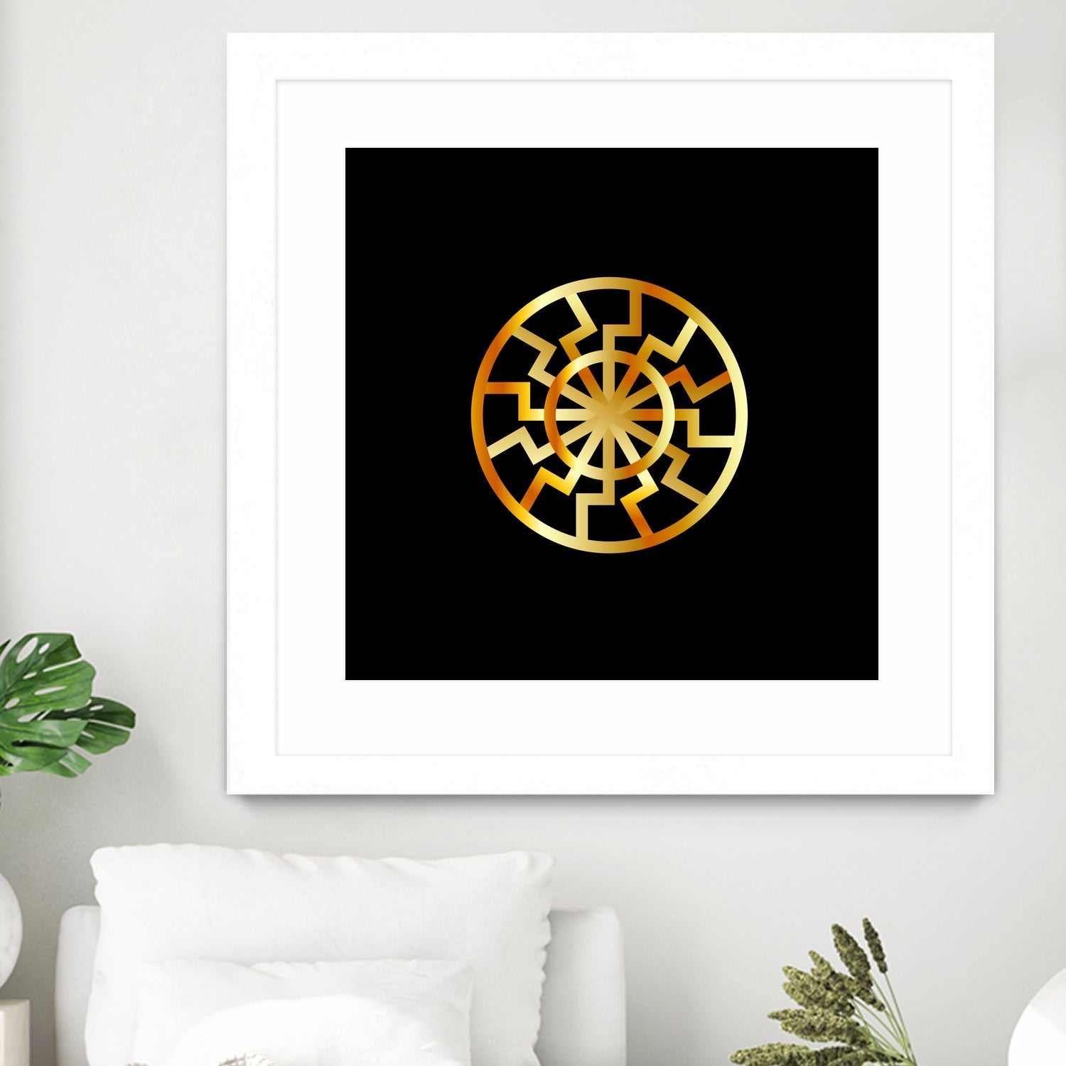 Black Sun symbol in gold- Schwarze Sonne by Shawlin Mohd on GIANT ART - brown digital drawing