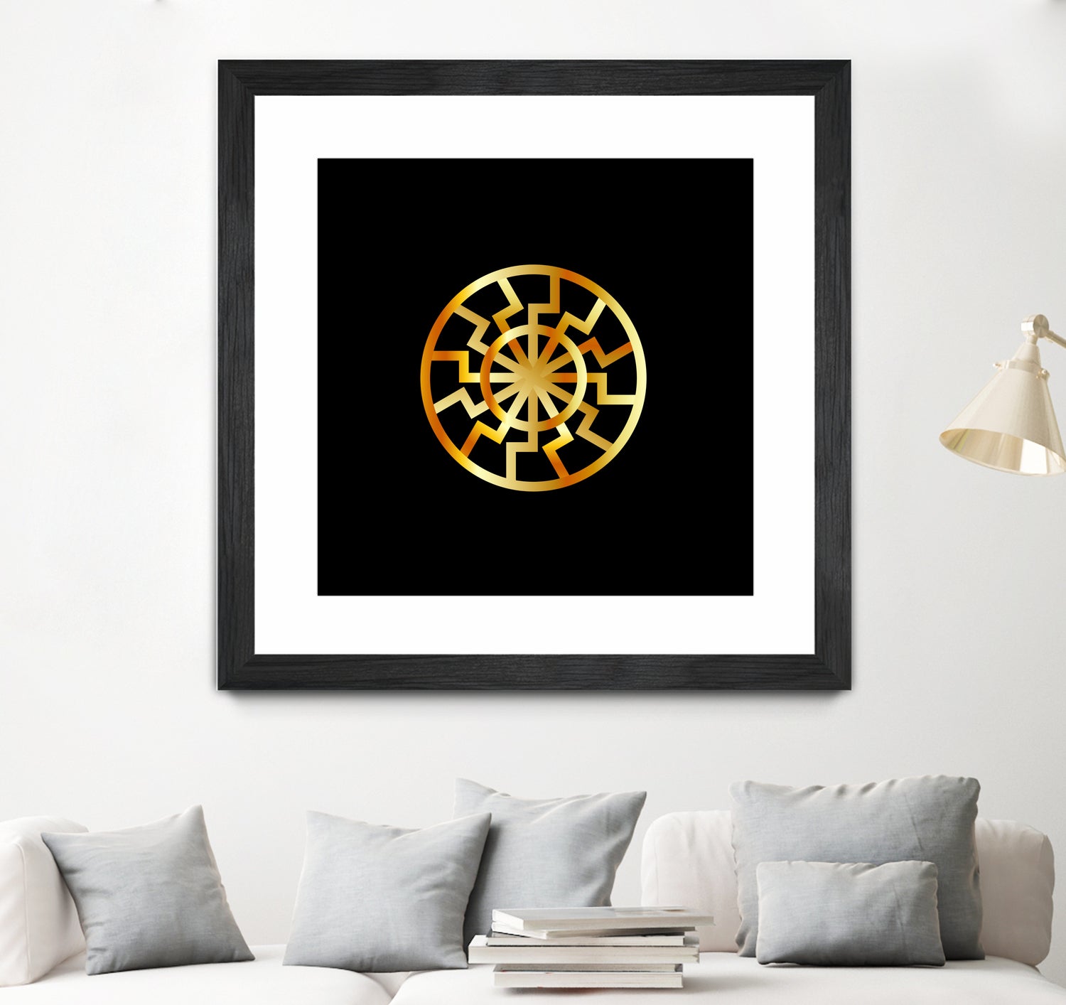 Black Sun symbol in gold- Schwarze Sonne by Shawlin Mohd on GIANT ART - brown digital drawing