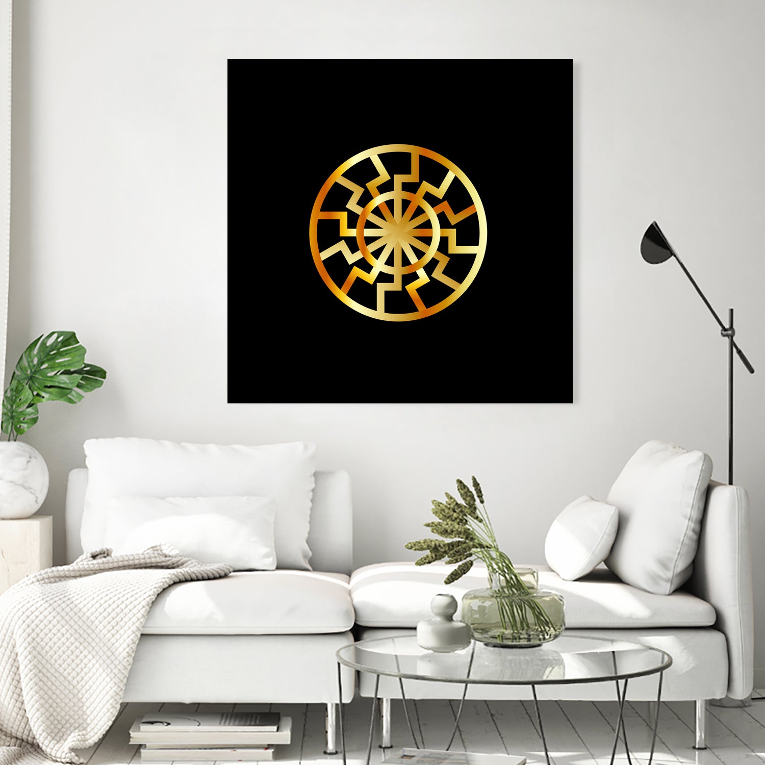 Black Sun symbol in gold- Schwarze Sonne by Shawlin Mohd on GIANT ART - brown digital drawing