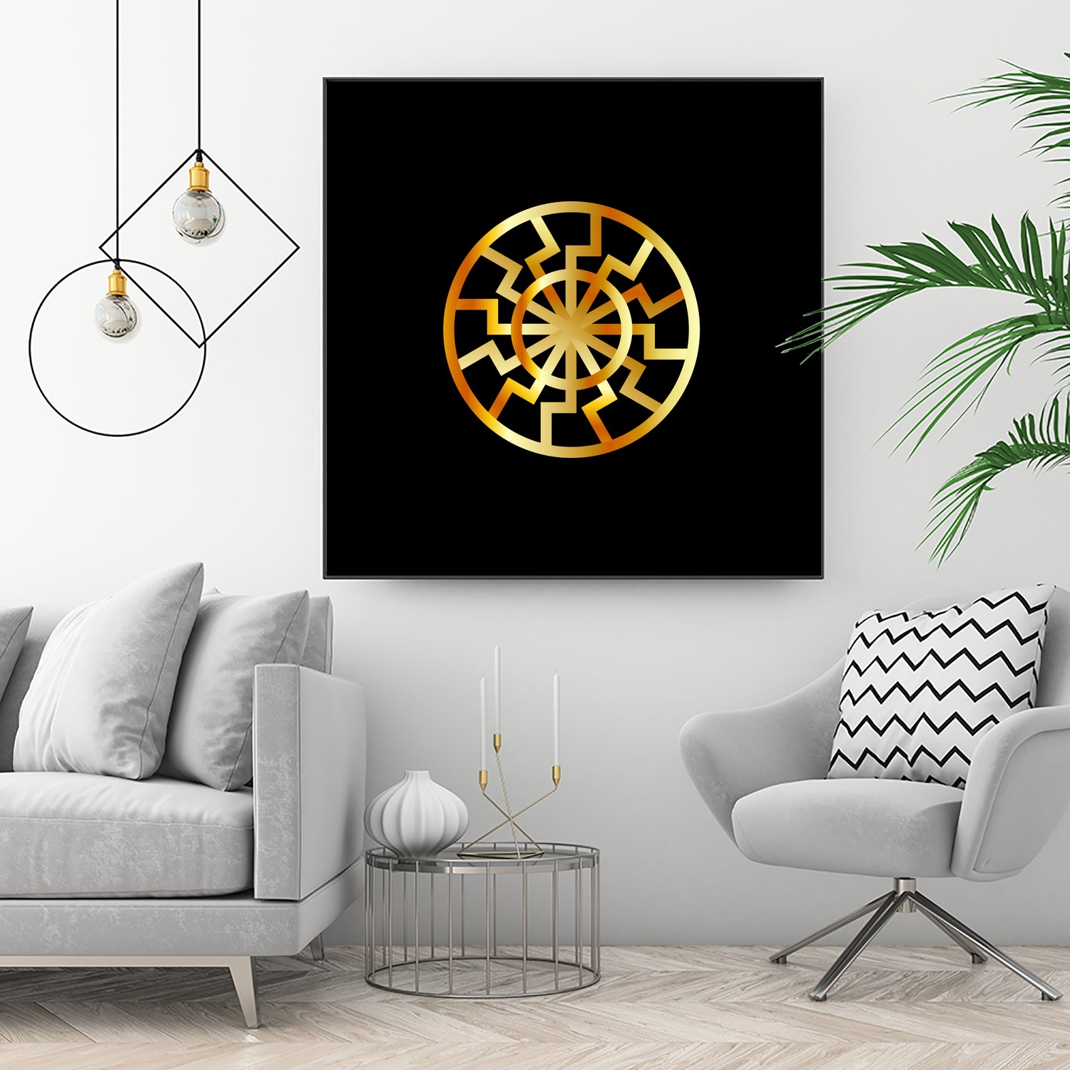 Black Sun symbol in gold- Schwarze Sonne by Shawlin Mohd on GIANT ART - brown digital drawing