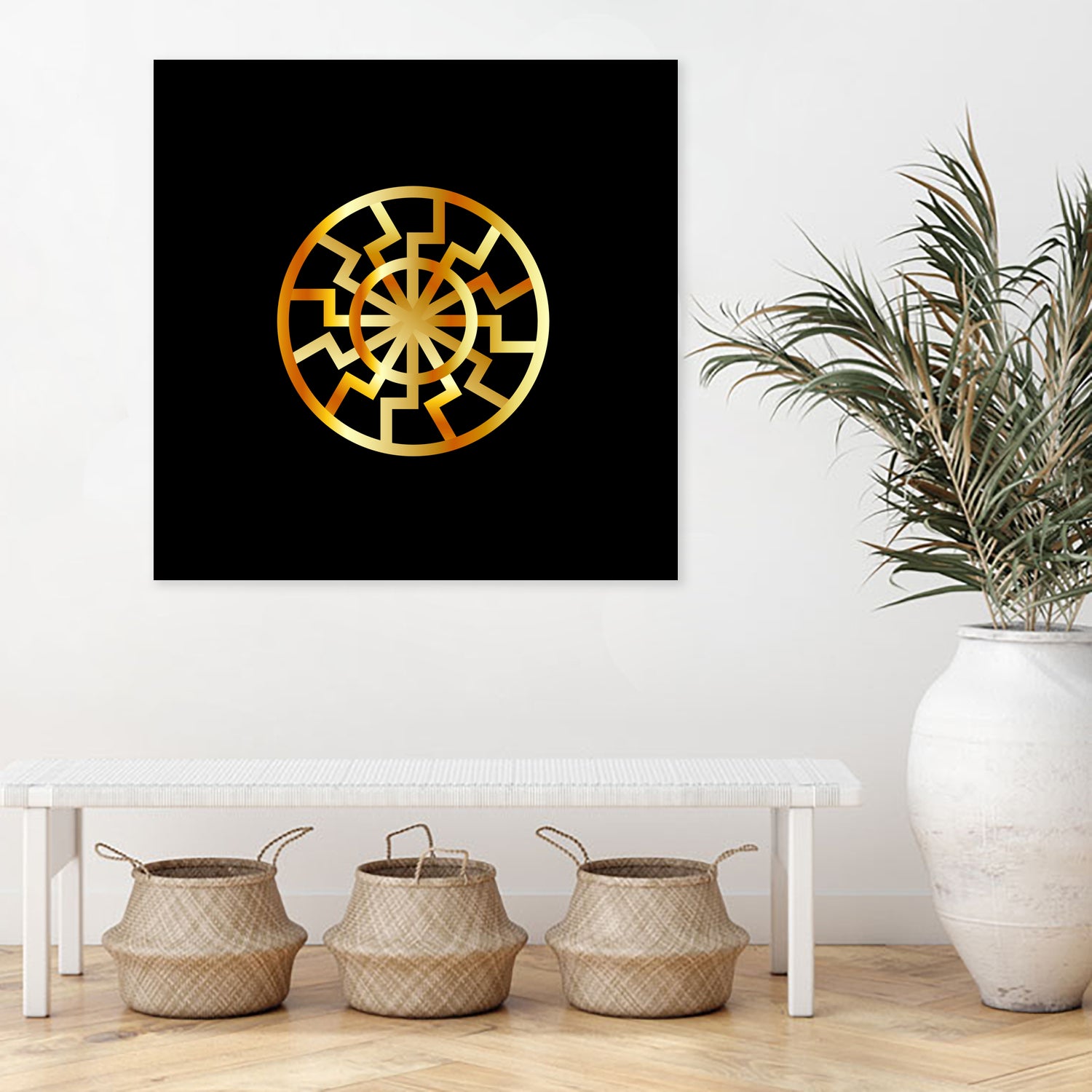 Black Sun symbol in gold- Schwarze Sonne by Shawlin Mohd on GIANT ART - brown digital drawing