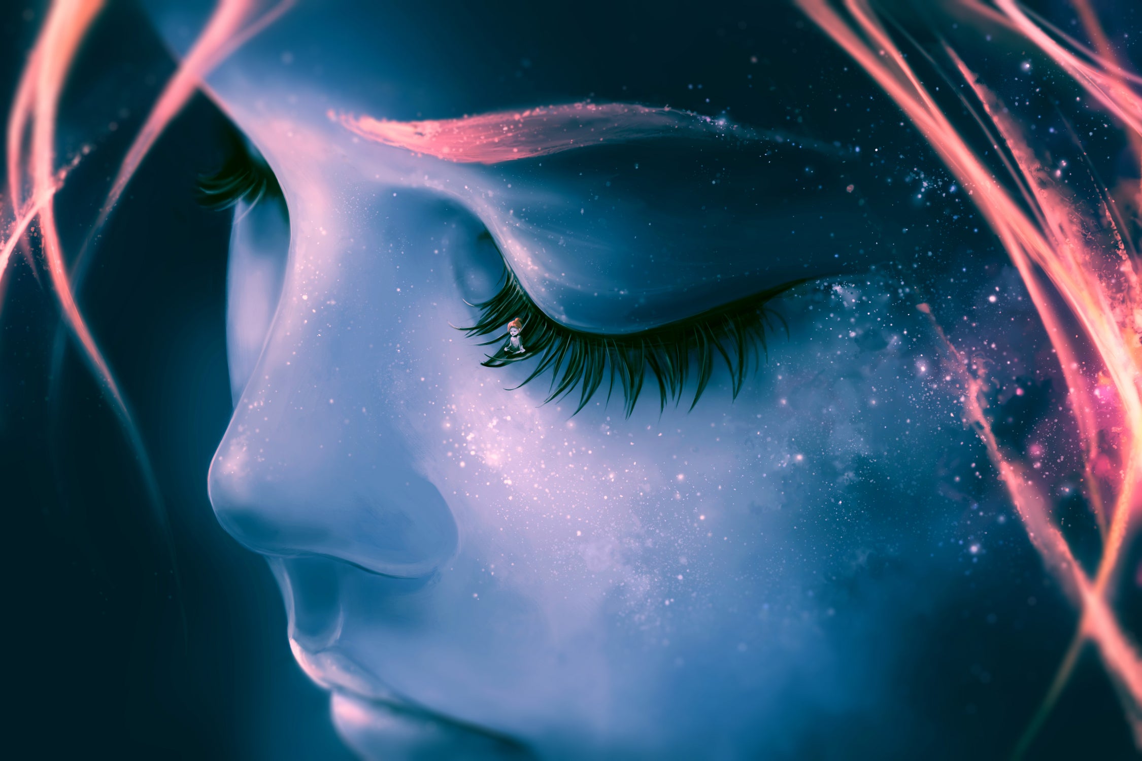 Focus on Yourself by Cyril Rolando on GIANT ART - blue digital painting