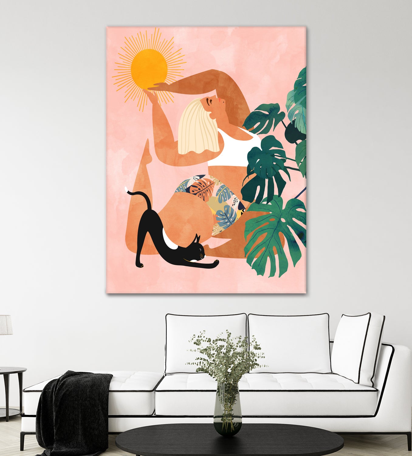 Tropical Yoga by Uma Gokhale on GIANT ART - orange digital painting