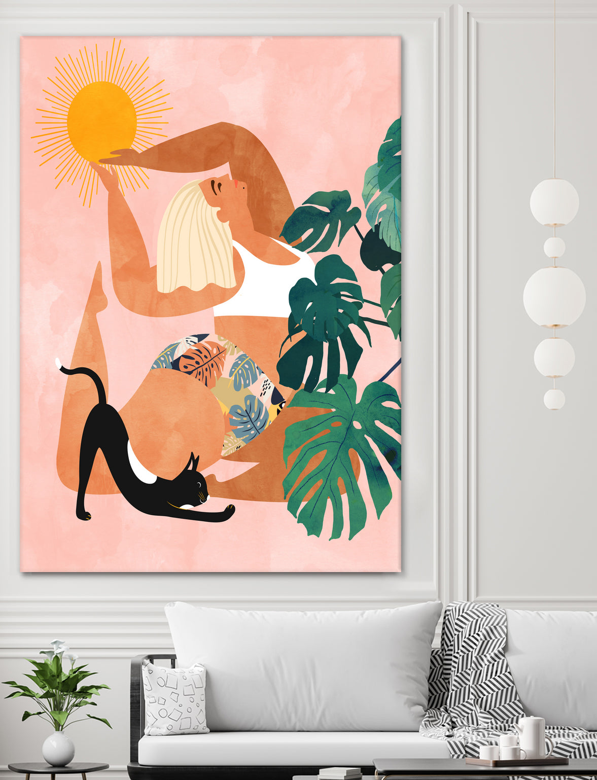 Tropical Yoga by Uma Gokhale on GIANT ART - orange digital painting