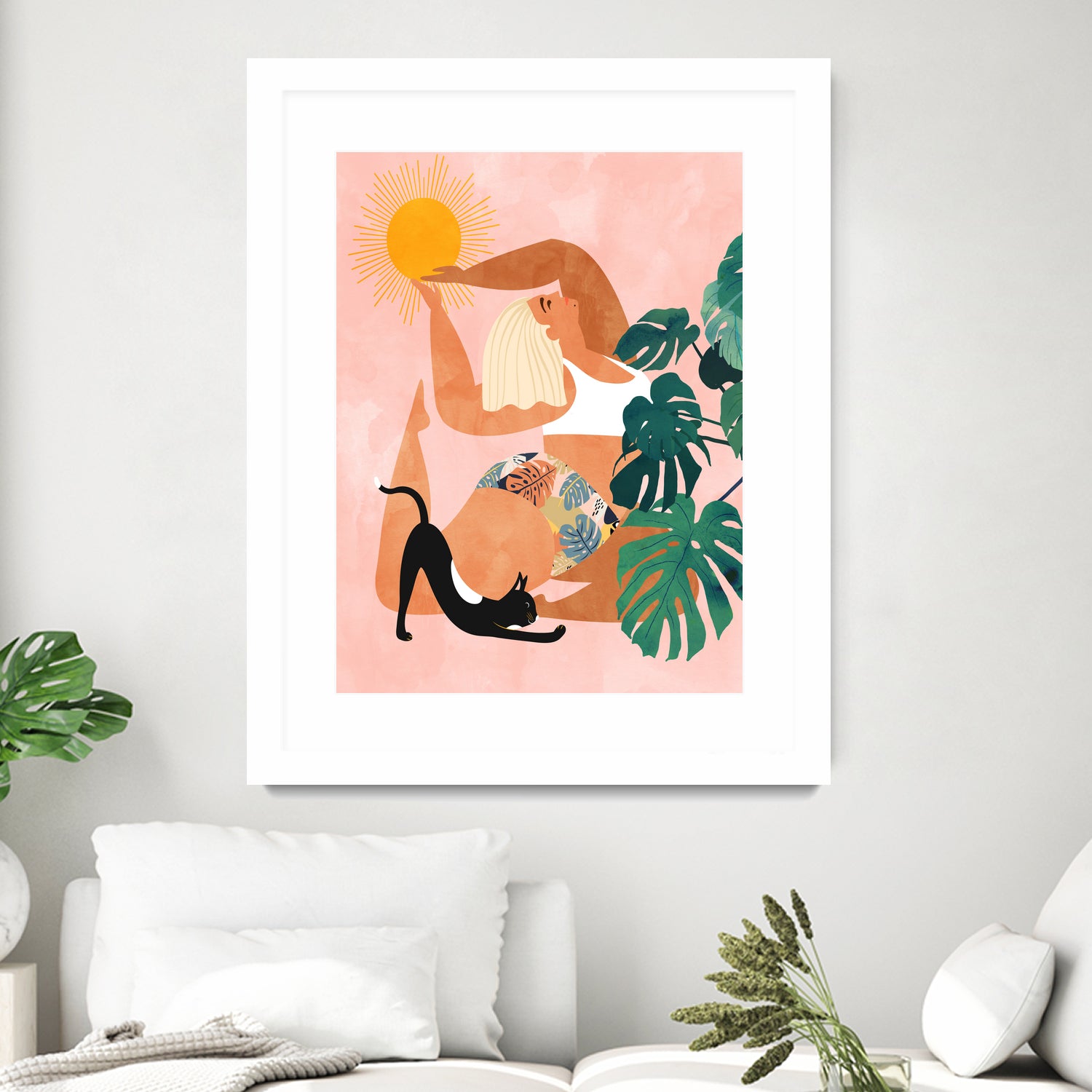 Tropical Yoga by Uma Gokhale on GIANT ART - orange digital painting