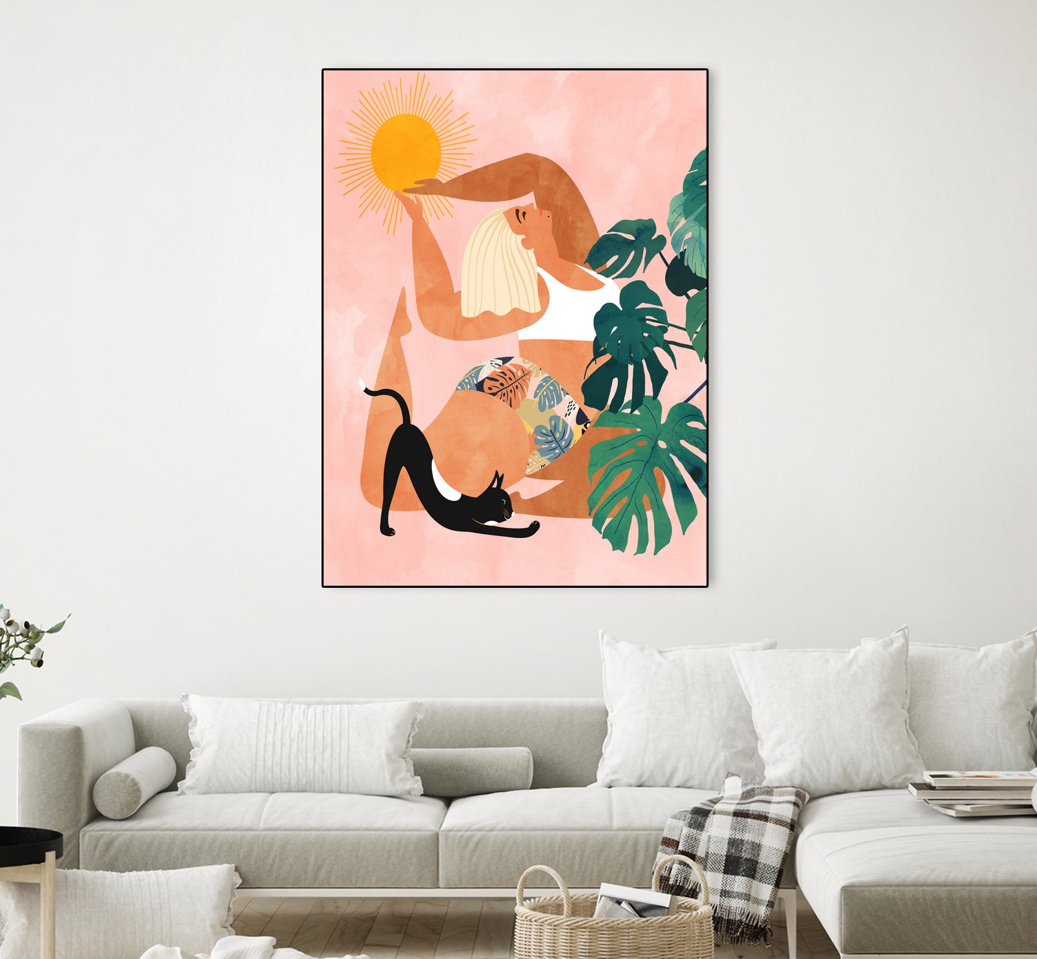 Tropical Yoga by Uma Gokhale on GIANT ART - orange digital painting