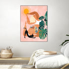 Tropical Yoga by Uma Gokhale on GIANT ART - orange digital painting