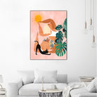 Tropical Yoga by Uma Gokhale on GIANT ART - orange digital painting