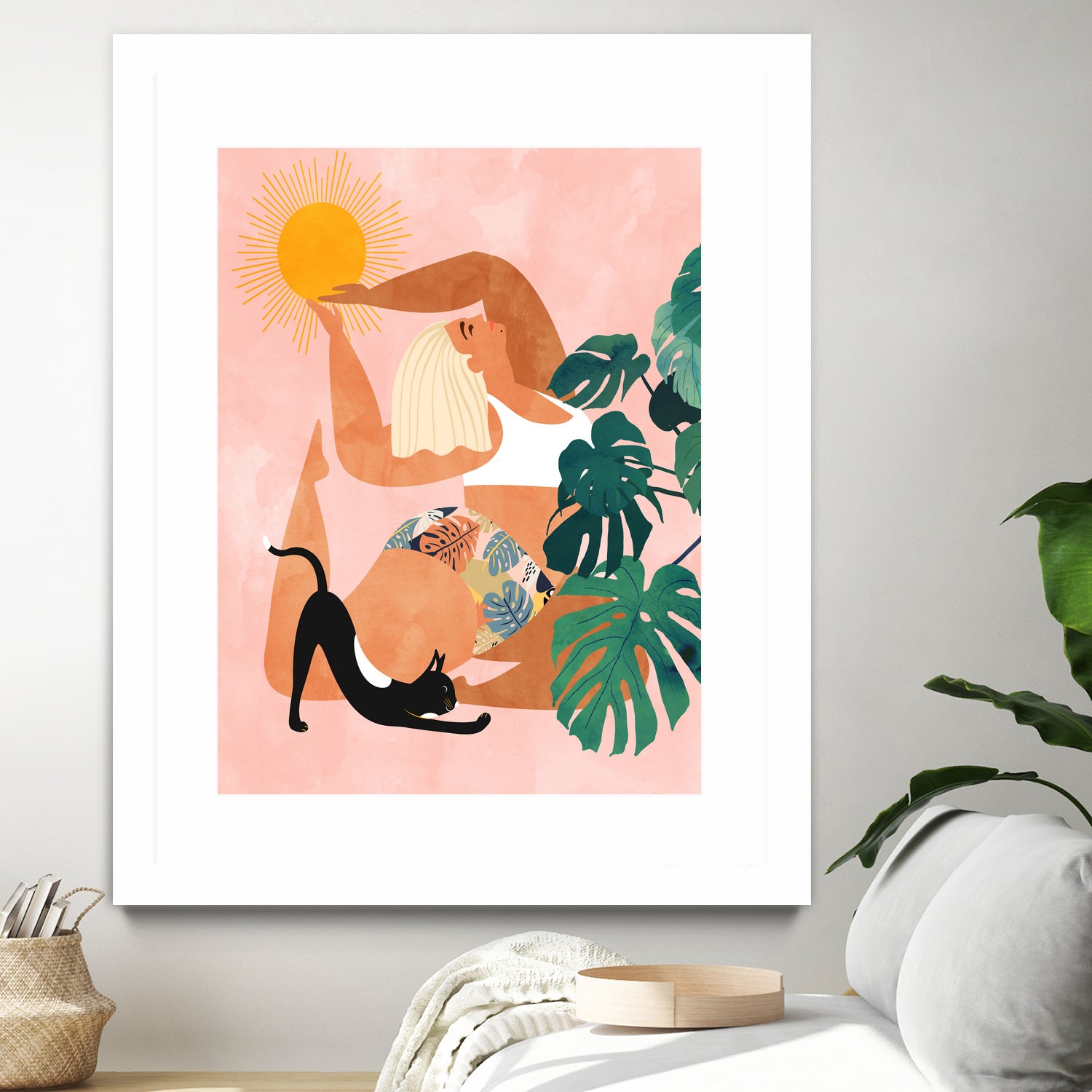 Tropical Yoga by Uma Gokhale on GIANT ART - orange digital painting