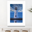 Lighthouse on Narrow Land by Darryl Brooks on GIANT ART - blue photo illustration