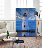 Lighthouse on Narrow Land by Darryl Brooks on GIANT ART - blue photo illustration