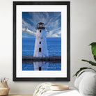 Lighthouse on Narrow Land by Darryl Brooks on GIANT ART - blue photo illustration