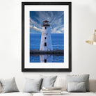 Lighthouse on Narrow Land by Darryl Brooks on GIANT ART - blue photo illustration