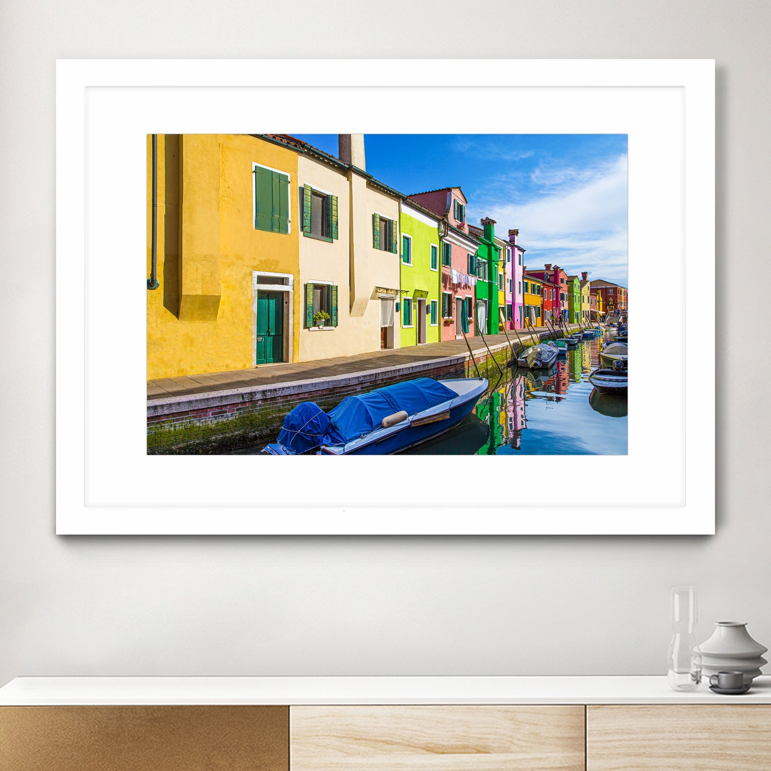 Boats in Burano by Darryl Brooks on GIANT ART - blue photo illustration