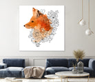 Watercolor Fox by Greta Berlin on GIANT ART - orange digital drawing