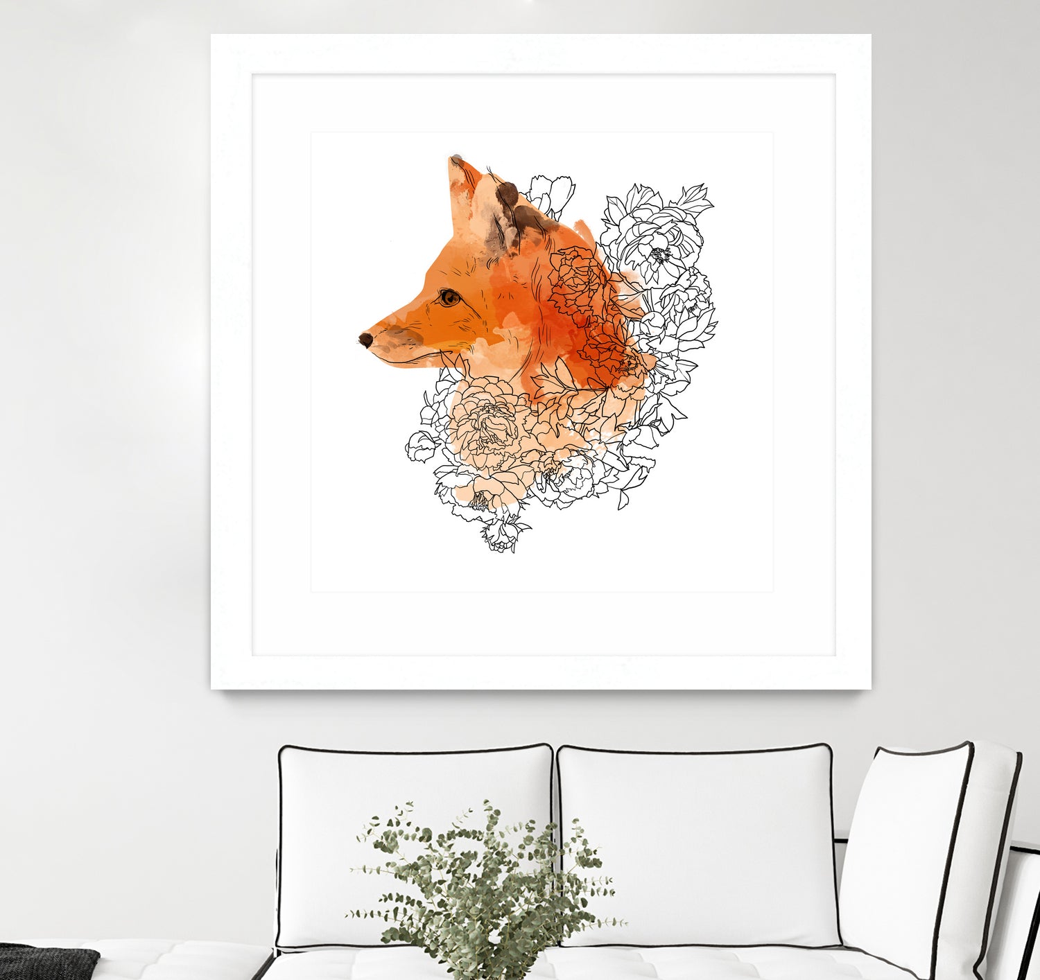 Watercolor Fox by Greta Berlin on GIANT ART - orange digital drawing