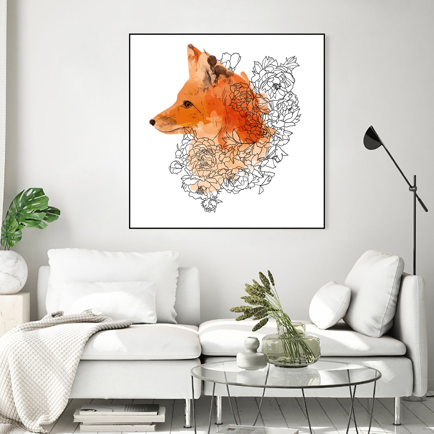 Watercolor Fox by Greta Berlin on GIANT ART - orange digital drawing