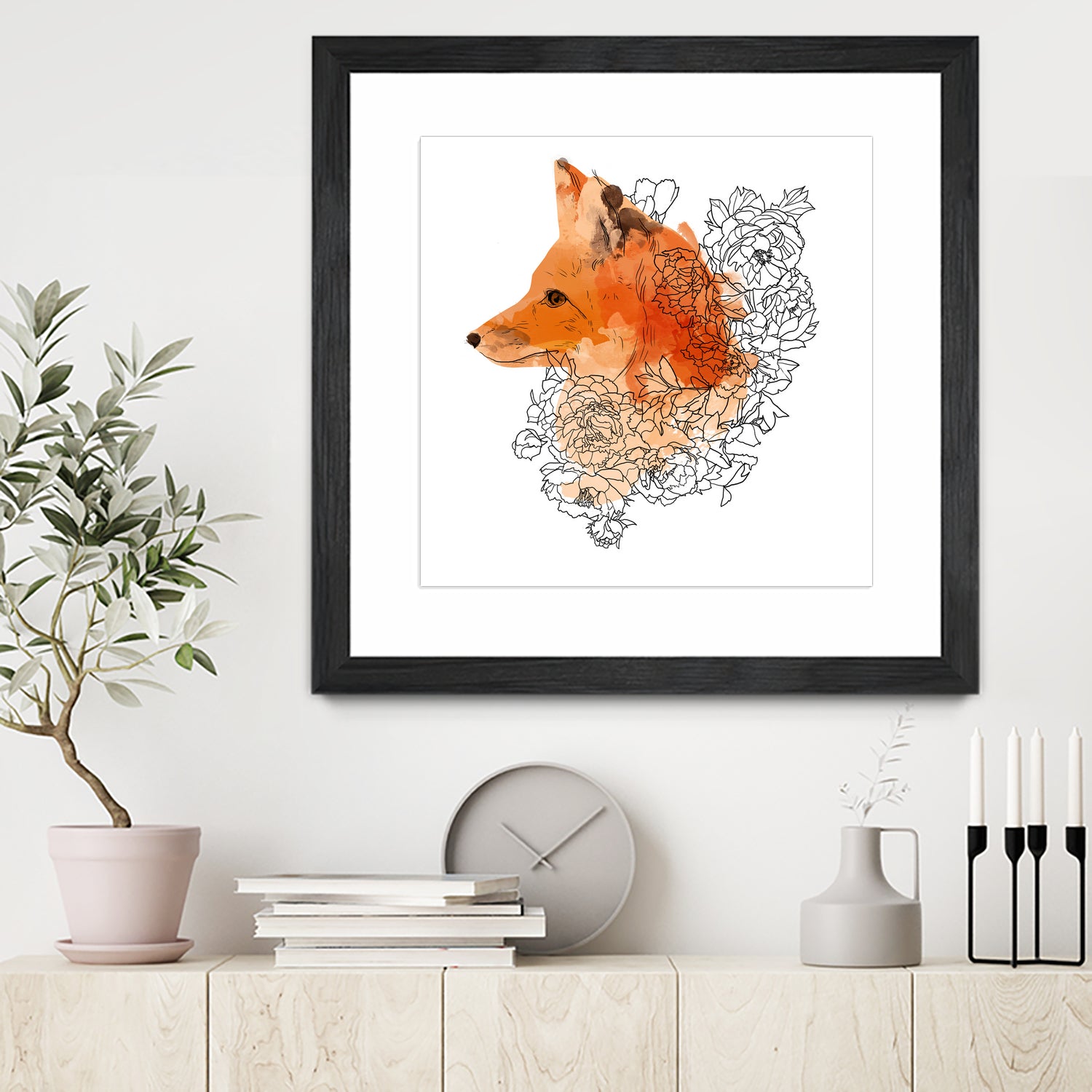 Watercolor Fox by Greta Berlin on GIANT ART - orange digital drawing