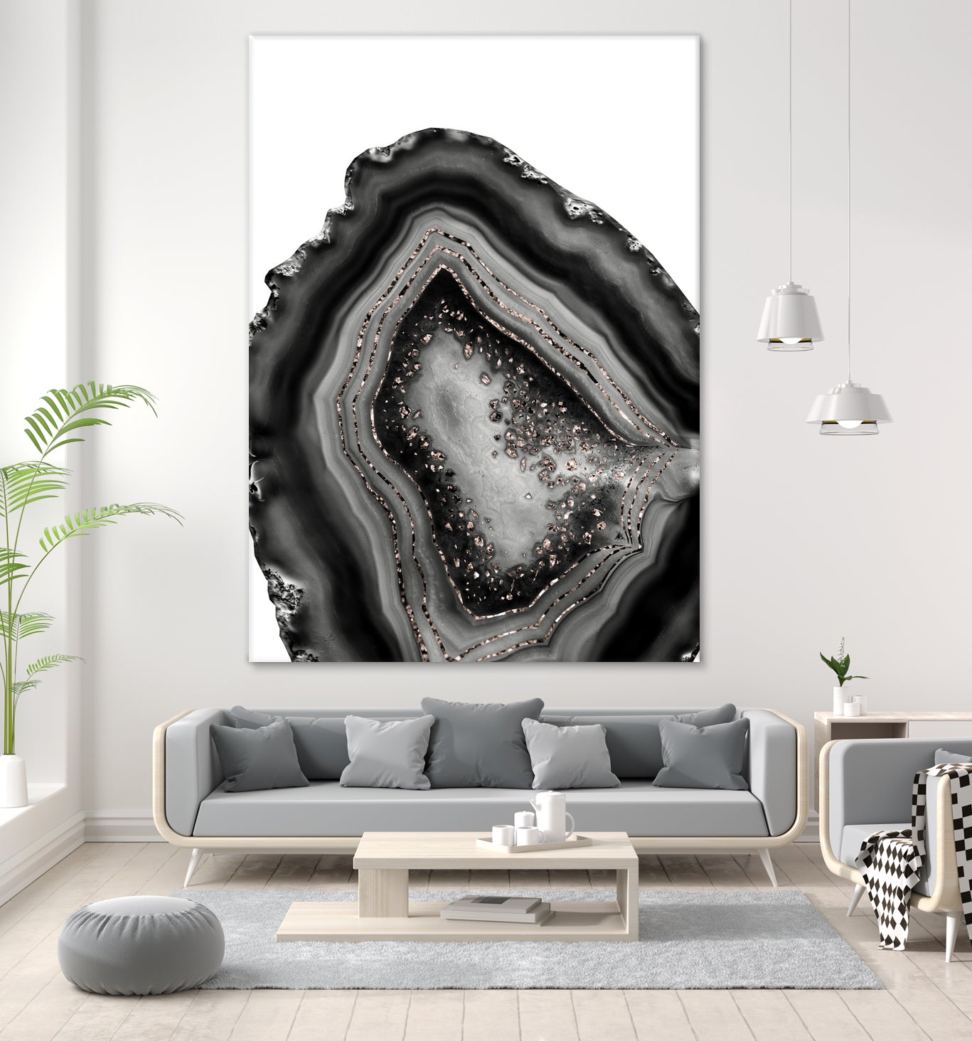 Agate Rose Gold Glitter Glam #5 #gem #decor #art by Anita & Bella Jantz on GIANT ART - gray photo illustration