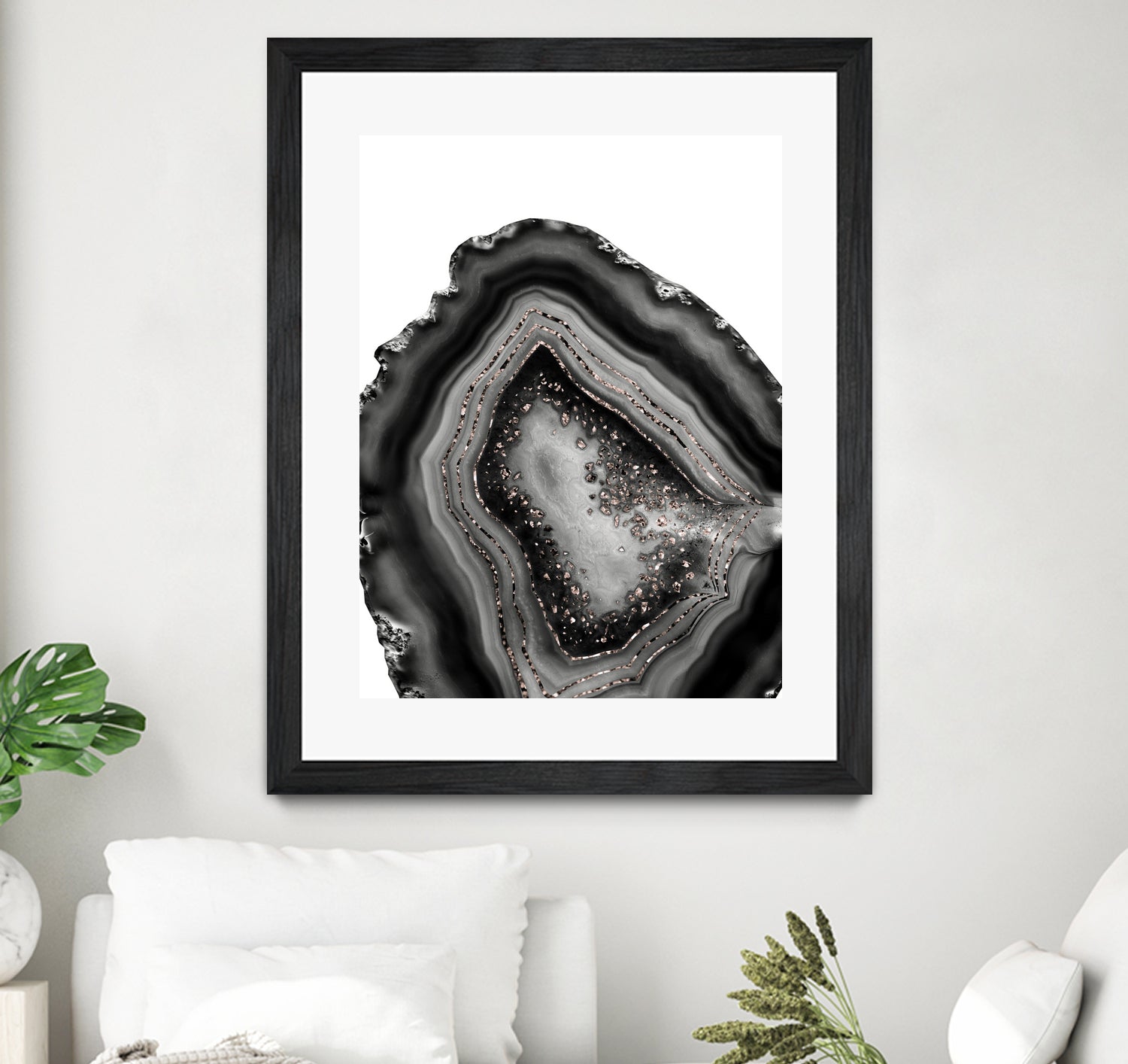 Agate Rose Gold Glitter Glam #5 #gem #decor #art by Anita & Bella Jantz on GIANT ART - gray photo illustration