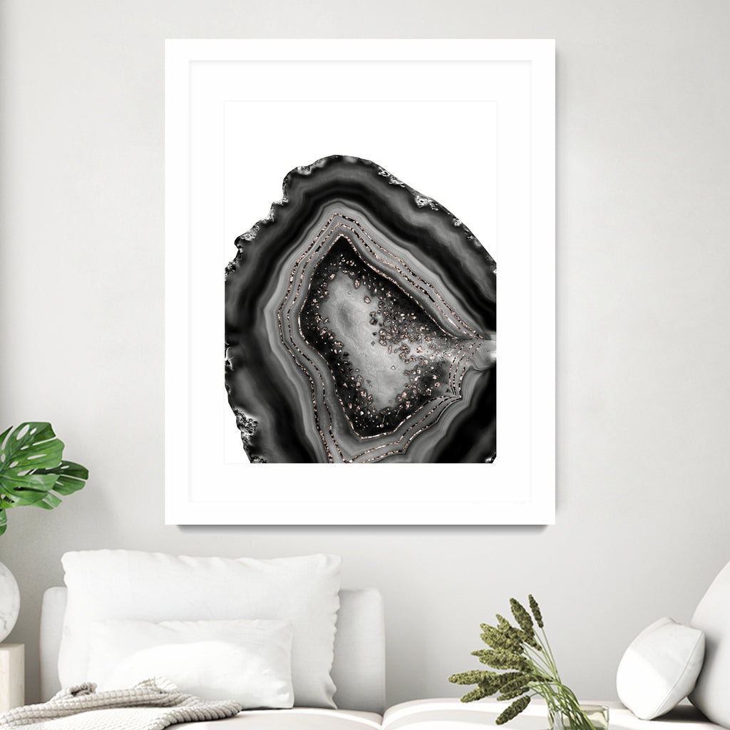 Agate Rose Gold Glitter Glam #5 #gem #decor #art by Anita & Bella Jantz on GIANT ART - gray photo illustration