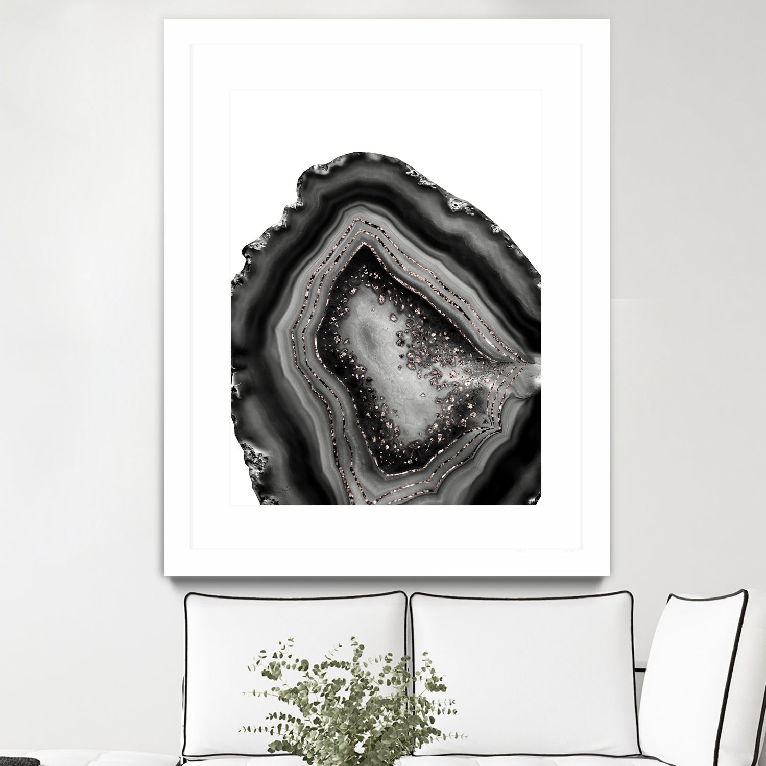 Agate Rose Gold Glitter Glam #5 #gem #decor #art by Anita & Bella Jantz on GIANT ART - gray photo illustration