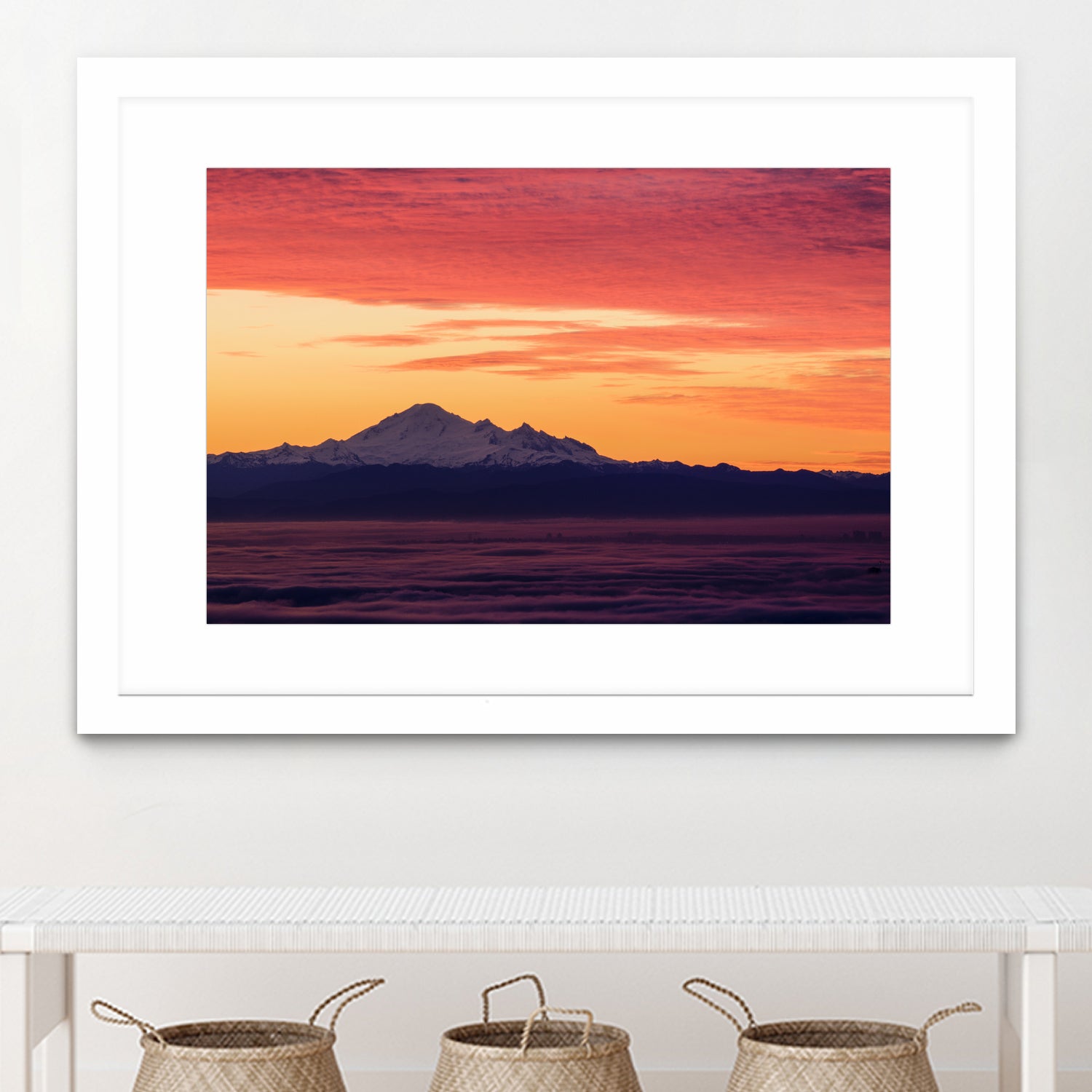 Mt. Baker Sunrise by Julian Russell on GIANT ART - yellow processing/programming