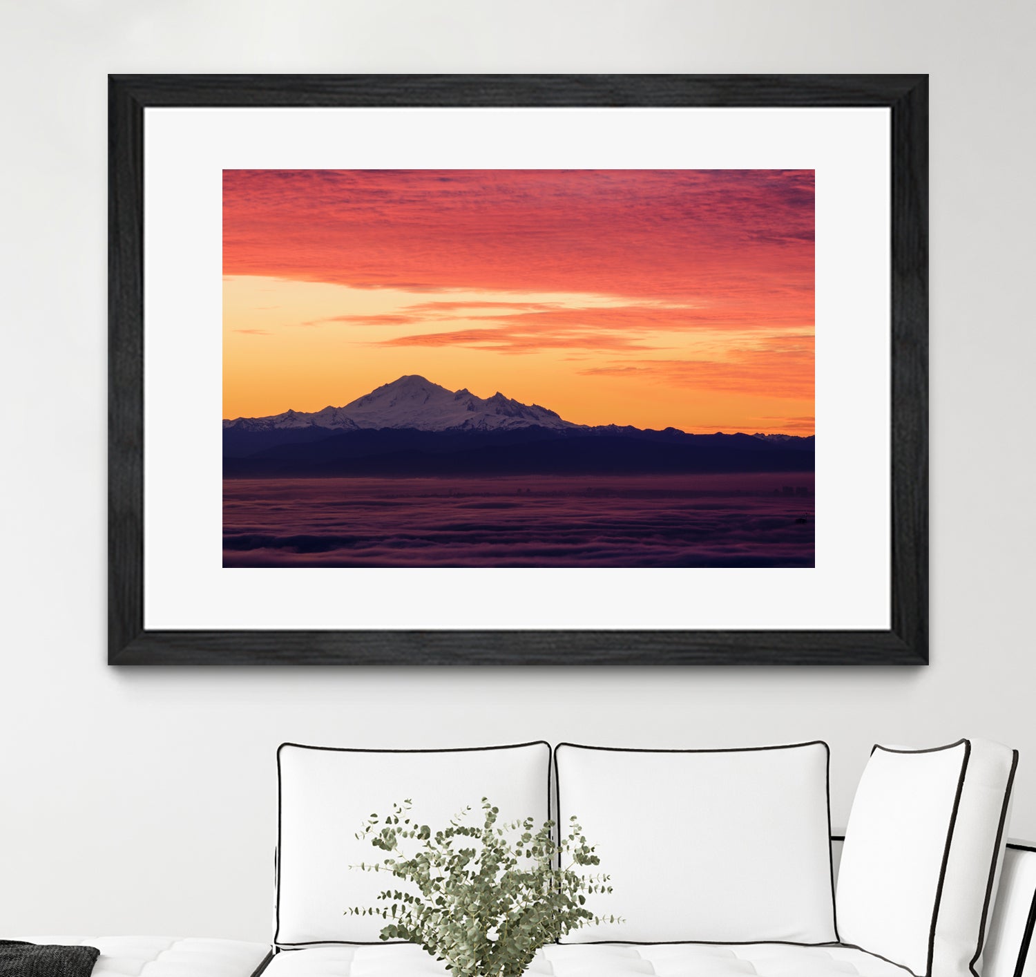 Mt. Baker Sunrise by Julian Russell on GIANT ART - yellow processing/programming