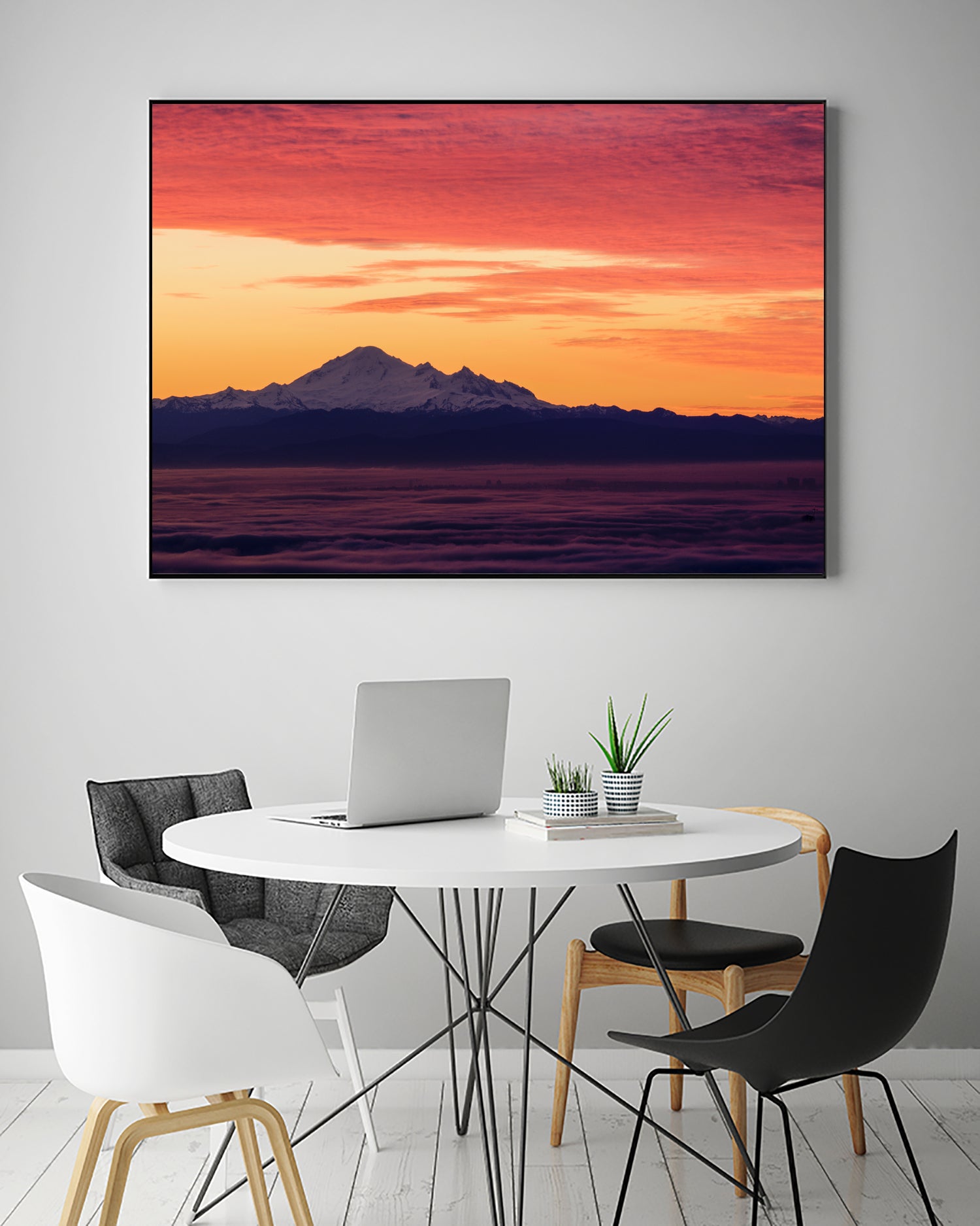 Mt. Baker Sunrise by Julian Russell on GIANT ART - yellow processing/programming