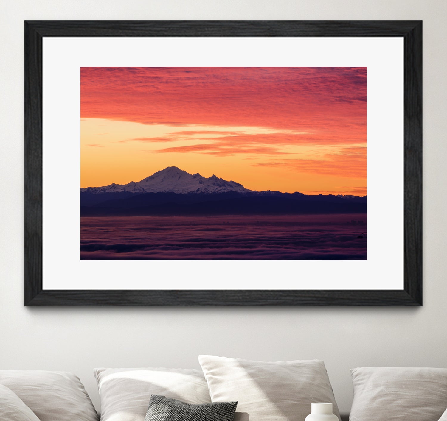 Mt. Baker Sunrise by Julian Russell on GIANT ART - yellow processing/programming