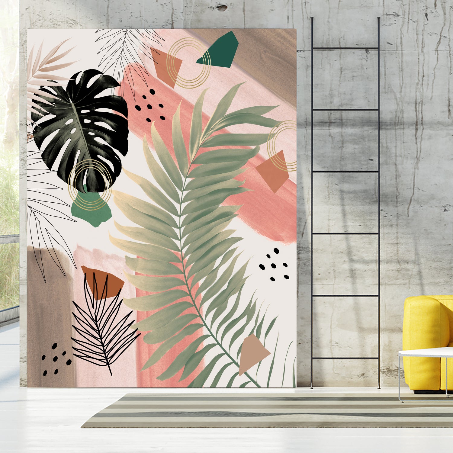 Palm Leaf Summer Glam #1 #tropical #decor #art by Anita & Bella Jantz on GIANT ART - pink digital drawing