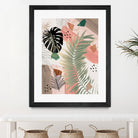 Palm Leaf Summer Glam #1 #tropical #decor #art by Anita & Bella Jantz on GIANT ART - pink digital drawing