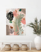Palm Leaf Summer Glam #1 #tropical #decor #art by Anita & Bella Jantz on GIANT ART - pink digital drawing