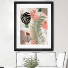 Palm Leaf Summer Glam #1 #tropical #decor #art by Anita & Bella Jantz on GIANT ART - pink digital drawing