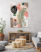 Palm Leaf Summer Glam #1 #tropical #decor #art by Anita & Bella Jantz on GIANT ART - pink digital drawing