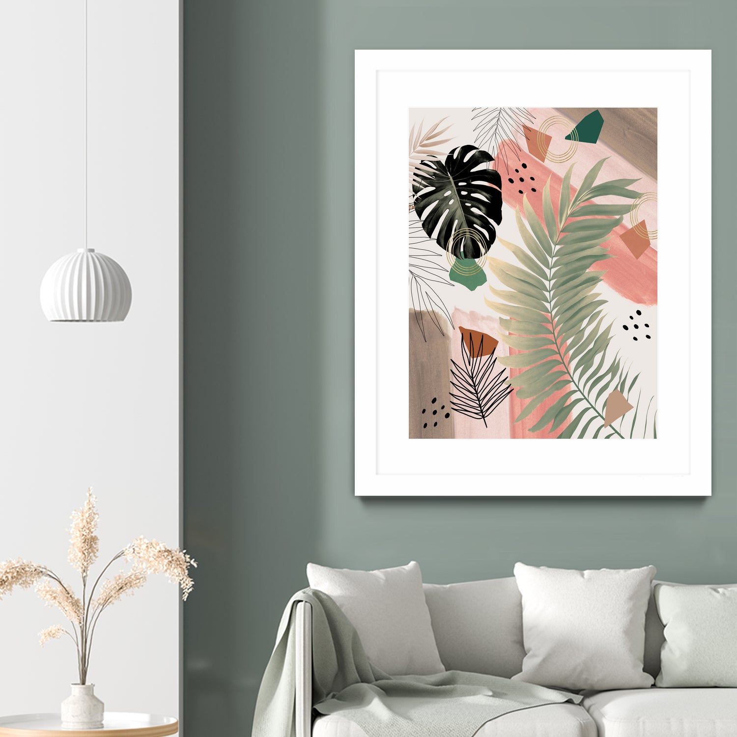 Palm Leaf Summer Glam #1 #tropical #decor #art by Anita & Bella Jantz on GIANT ART - pink digital drawing