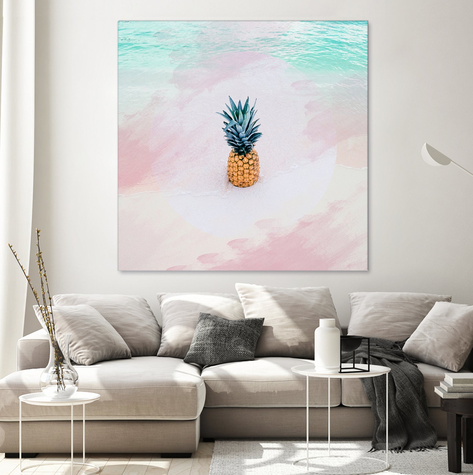 Pineapple on the beach by mmarta bc on GIANT ART - pink digital painting