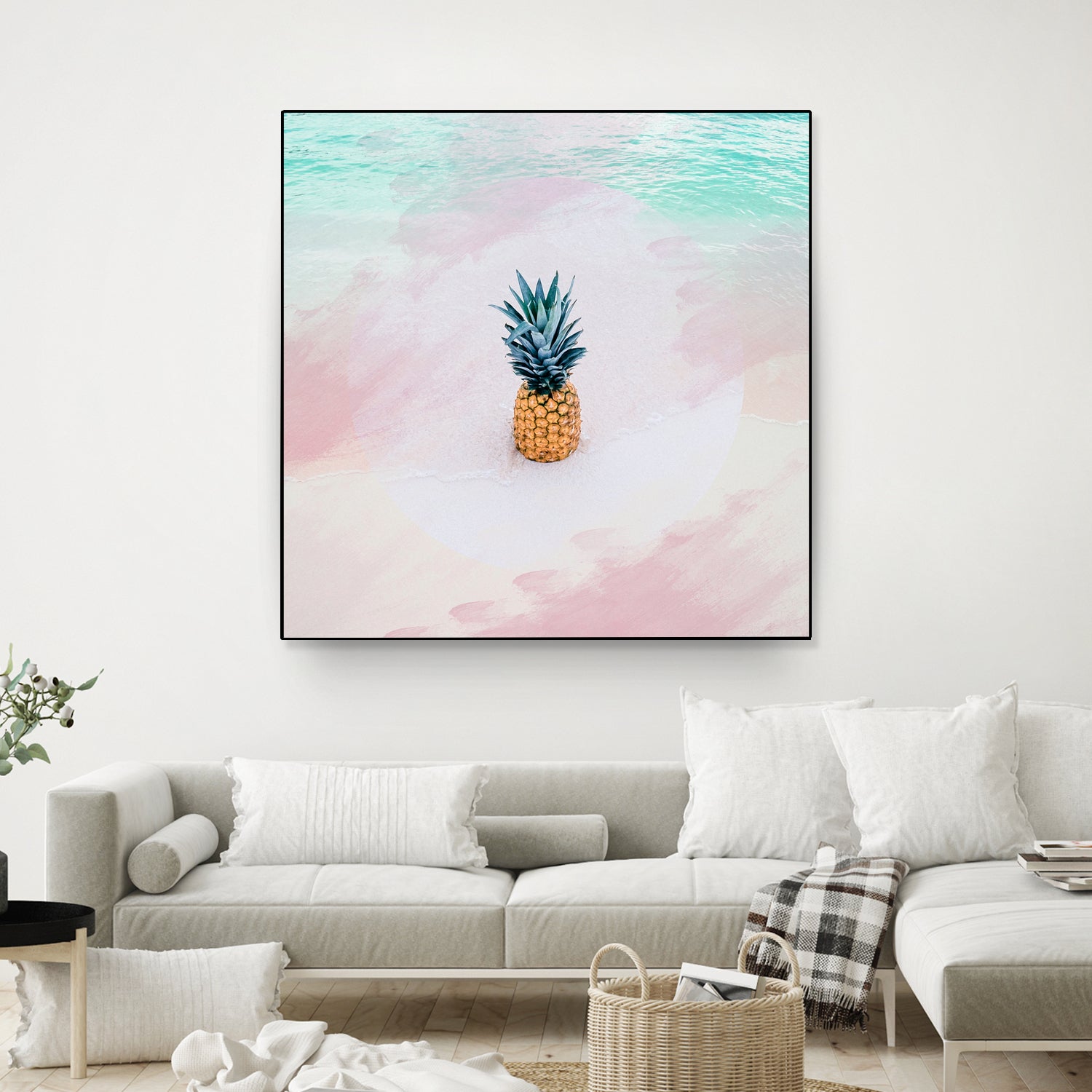 Pineapple on the beach by mmarta bc on GIANT ART - pink digital painting