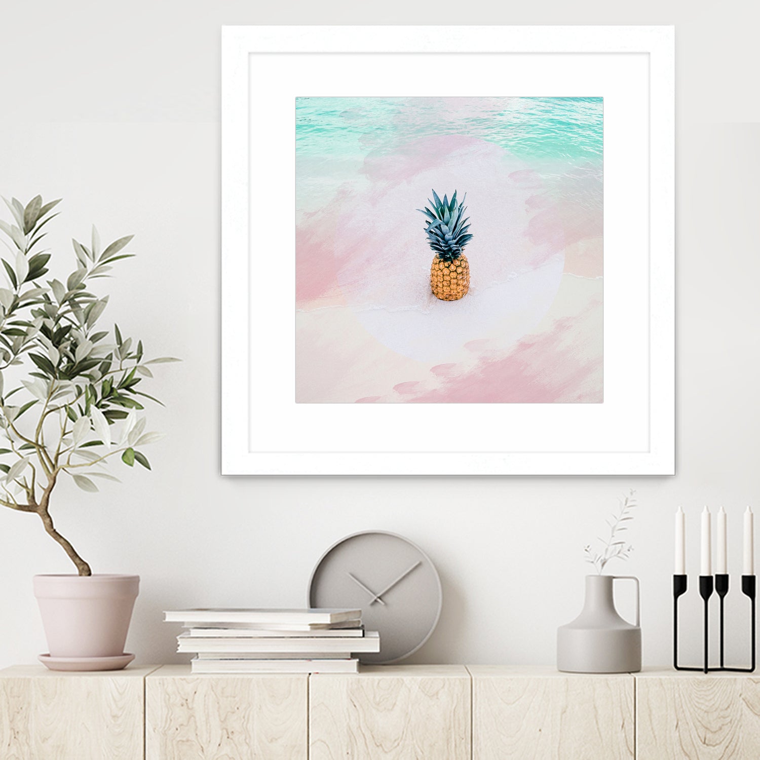 Pineapple on the beach by mmarta bc on GIANT ART - pink digital painting