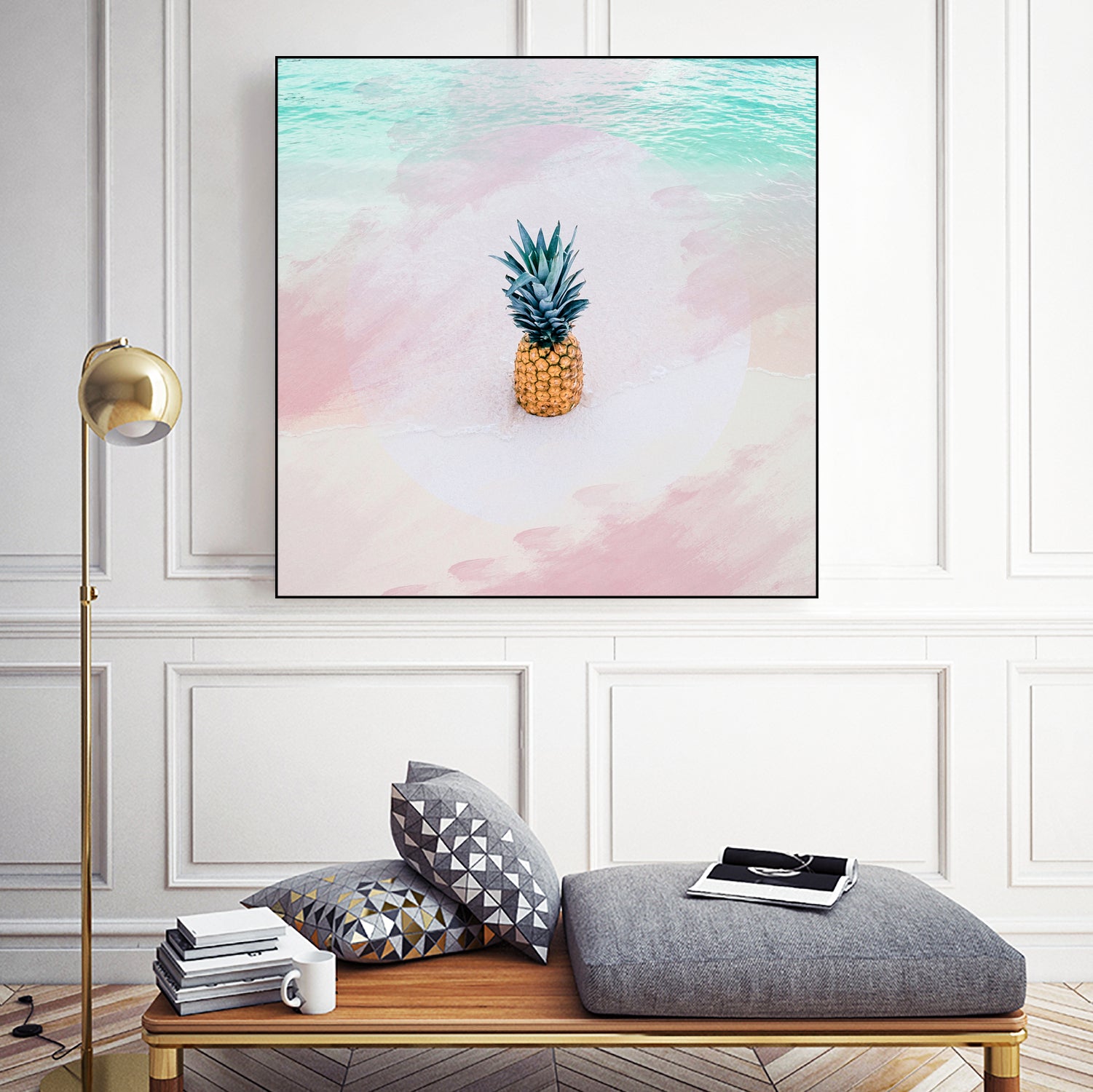 Pineapple on the beach by mmarta bc on GIANT ART - pink digital painting