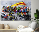 More Marvel & DC Superheroes Lunch Atop A Skyscraper by Dan Avenell on GIANT ART - gray digital painting