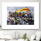 More Marvel & DC Superheroes Lunch Atop A Skyscraper by Dan Avenell on GIANT ART - gray digital painting