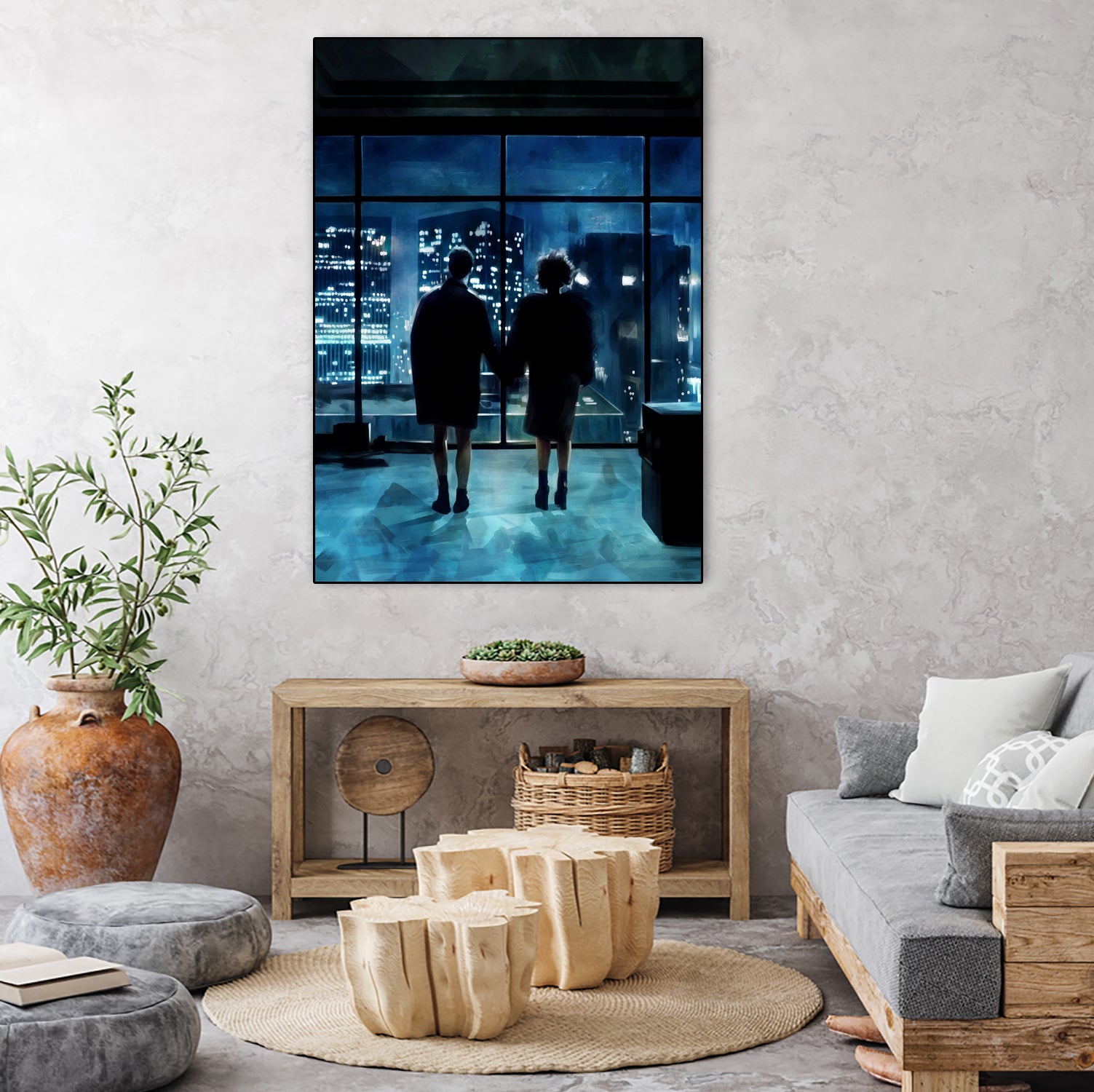 Fight Club by Dmitry Belov on GIANT ART - blue digital painting